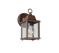 meineWunschleuchte Lámpara de pared para exteriores, color marrón rojizo, altura 22 cm