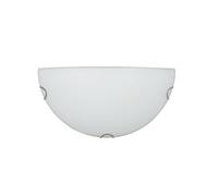 meineWunschleuchte Lámpara de pared semicircular con pantalla de cristal blanco, ancho 30 cm
