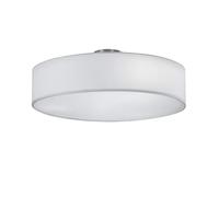 meineWunschleuchte Lámpara de techo clásica con pantalla de tela, color blanco, diámetro de 50 cm