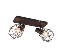 meineWunschleuchte NARDA - Foco de techo (2 focos), diseño de efecto óxido