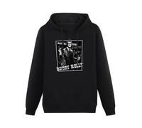 meiningjing Buddy Holly Rave Auf Hoody Cotton Unisex Hoody Sweatershirt Black M