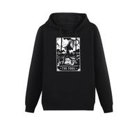 meiningjing Deadly Tarot Hoody - The Fool Heather Black Denim Men's Hoody Sweatershirt Black XL