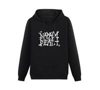 meiningjing Napalm Death Logo Hoody Rock Hoody Sweatershirt Black L