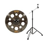 Meinl 18" Classics Custom Dark Trash Crash Cymbal & Gear4music Boom Arm Stand Black