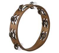 Meinl 2 Row Traditional Tambourine Steel jingles Walnut Brown