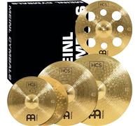 Meinl Cymbals HCS Expanded Cymbal Set Pack - Juego de Platillos de Batería con Plato 14 pulgadas Hihats, 16 Trash Crash, 18 Crash y 20 Ride - Latón, Acabado Tradicional (HCS14161820)