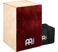Meinl Percussion Cafe Cajon Box Drum Plus Bolsa con caja y tono bajo para música acústica, fabricada en Europa, madera de abedul báltico, toca con tus manos, natural/rojo vino (BC1NTWR)