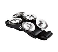 Meinl Percussion cajón CFT5-BK pie de acero inoxidable pandereta con campanas y marco de madera de densidad media negro