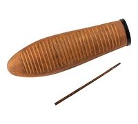 Meinl Percussion Guiro de fibra de vidrio en acabado marrón con agujeros de agarre acolchados, no fabricado en China. Rasqueta de madera incluida (GU7BR)