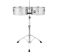 Meinl Percussion Meinl Marathon Series Timbales con soporte para cencerro y soporte de doble refuerzo, no fabricado en China (MTS1415CH)