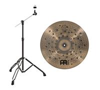 Meinl Pure Alloy Custom 18" Extra Thin Hammered Crash & Gear4music Boom Arm Stand Black