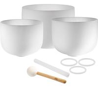 Meinl Sonic Energy - Juego de 3 cuencos de cristal con mazos, cuarzo de alta pureza, para meditación, ASMR, terapia de sonido, yoga