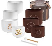 Meinl Sonic Energy - Juego de 4 cuencos de cristal para cantar, cuarzo esmerilado con mazos, bolsa, juntas tóricas, para meditación, yoga, baños de sonido, curación de chakras