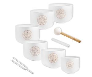 Meinl Sonic Energy SOLCSBSET Crystal Singing Bowl Solfeggio - Juego de cuencos con diapasón keepdrum