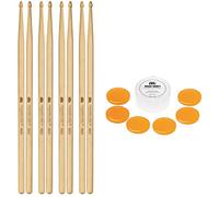 Meinl Stick & Brush - Baquetas estándar largas 7A, paquete de cuatro pares con amortiguadores de gel de miel de tambor, nogal americano con punta de madera en forma de bellota, fabricado en Alemania