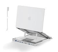 MeioKaiDoen Soporte 9 en 1 USB-C para laptop con estación de acoplamiento: HDMI 4K, 100W PD, 3 USB 3.0, Gigabit Ethernet y lector de tarjetas SD/TF, audio de 3.5 mm, el mejor regalo Hub ergonómico