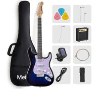 Meiou Kit de iniciación de guitarra eléctrica de 39 pulgadas, serie ST, kit completo de inicio con guitarra eléctrica, amplificador, correa, púa, afinador, cuerdas, cable y bolsa de guitarra, adecuado
