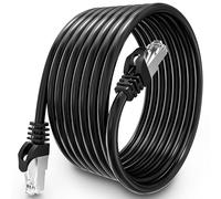 MEIPEK Cable Ethernet 10 Metros, Cat 6 Cable de Red Exterior FTP Blindado Cable a Granel Rj45 Network Cable Negro Cable Internet Alta Velocidad Cable Lan 250MHz Cabo de Rede para Enrutador Módem