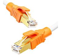 MEIPEK Cable Ethernet 3 Metros, Cat 8 Cable de Red 40Gbps 2000MHz 3m Exterior 26AWG S/FTP Cable Internet Alta Velocidad Cable LAN Gigabit Cable RJ45 Largo Blanco POE Cable de Conexión