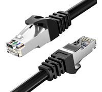 MEIPEK Cable Ethernet 5 Metros, Cat 6 Cable de Red Exterior FTP Blindado Cable a Granel Rj45 Network Cable Negro Cable Internet Alta Velocidad Cable Lan 250MHz Cabo de Rede para Enrutador Módem