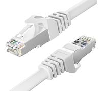 MEIPEK Cable Ethernet 5 Metros, Cat 6 Cable de Red Exterior FTP Blindado Rj45 Network Blanco Cable LAN Internet Alta Velocidad 250MHz Cabo de Rede para Enrutador Módem