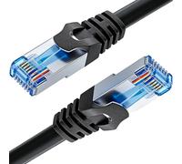 MEIPEK Cable Ethernet 5 Metros, Cat 6 Cable de Red Exterior FTP Blindado Rj45 Network Negro Cable LAN Internet Alta Velocidad 250MHz Cabo de Rede para Enrutador Módem