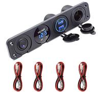 Meipire Cargador USB Voltímetro Toma de corriente ON-OFF Panel de interruptor de palanca para coche Barco Marina RV Camión Camper Vehículos