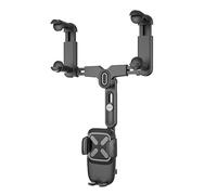 MEIQIBAO Coche Accesorios Coche Teléfono Soporte Coche para Espejo Retrovisor Soporte(2024 Actualización) 360° Rotación Soporte Móvil para Smartphone 4 a 7 Pulgadas Retrovisor Accesorios Negro