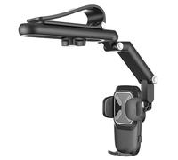 MEIQIBAO Coche Accesorios Coche Teléfono Soporte Coche para Visera para Soporte(2024 Actualización) 360° Rotación Soporte Móvil para Smartphone 4 a 7 Pulgadas Retrovisor Accesorios,Negro