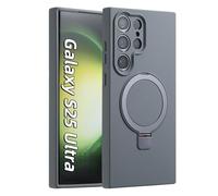 MEIQIBAO Funda Magnética para Samsung Galaxy S25 Ultra 6,9 Pulgadas Compatible con MagSafe Slim Silicona Antigolpes antisísmico y Antideslizante Protección cámara Soporte con metálico Gris