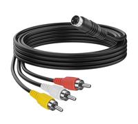 MEIRIYFA 4 pines S-Video a 3 RCA macho AV cable compuesto, cable de extensión 3RCA a 4 pines Mini DIN S-Video para TV / HDTV CD Player VCR DVR DVD Player PC portátil (1,5 m, 3 conectores RCA)