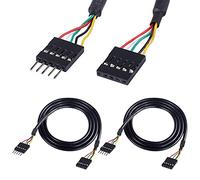 MEIRIYFA 5 pin USB IDC Head extension, 2.54 DuPont USB 5 pin macho y hembra cable de cabeza de placa base para Puerto usb, tarjeta de expansión - 1M (2 paquetes)