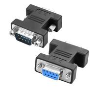 MEIRIYFA Adaptador de 9 pines RS232 DB9 para cambio de género, D-SUB DB9 de 9 pines macho a hembra, convertidor serie macho - 2 unidades