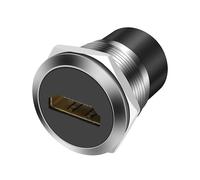 MEIRIYFA Adaptador HDMI para panel de montaje en círculo, 4 K, HDMI hembra a hembra, acoplador, pase a través de Bulkhead redondo para proyector, portátil, PC, monitor, televisor (plata)