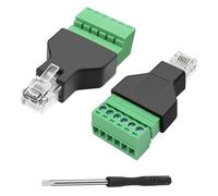 MEIRIYFA Adaptador RJ12 macho a 6 pines de terminales de tornillo, adaptador Ethernet RJ12 6P6C macho a terminales de tornillo de 6 pines, adaptador para cable de teléfono, adaptador de audio (2