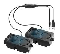 MEIRIYFA Altavoces para Ordenador, Mini Altavoz USB con Jack AUX 3,5 mm, Control de Volumen, Estéreo para PC de Escritorio, Tablet, Teléfono (Negro, 1,2 m)