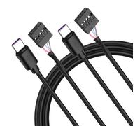 MEIRIYFA Cable adaptador USB 2.0 de 9 pines y 10 pines a USB C, Dupont IDC de 10 pines serie hembra a USB 3.1 tipo C macho 24 AWG cable convertidor extensor -50 cm (2 unidades)