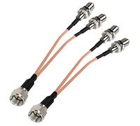 MEIRIYFA Cable coaxial divisor tipo F, F macho a doble hembra, 50 ohmios, antena de TV de 3 vías RG316 Y, cable coaxial divisor de TV para antena VCR satélite (paquete de 2)