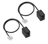 MEIRIYFA Cable Convertidor RJ11 para Teléfono a RJ45 Ethernet, Conector RJ45 8P8C Macho a RJ11 6P4C Hembra para Teléfono Fijo (2 Unidades)