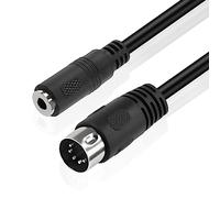 MEIRIYFA Cable de audio de 5 pines DIN MIDI a 3,5 mm TRS de 3,5 mm (1/8 pulgadas) TRS estéreo hembra a 5 pines Din macho profesional cable de audio adaptador