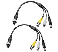 MEIRIYFA Cable de enchufe de aviación hembra a RCA de 4 pines, 2 unidades de 4 pines hembra a RCA hembra BNC hembra y CC de 5,5 x 2,1 mm, cable de extensión para cámara de respaldo de coche, sistema