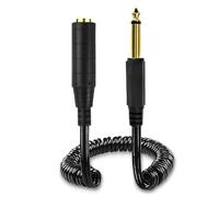 MEIRIYFA Cable de extensión mono de 6,35 mm, 6,35 mm, 1/4 pulgadas, TS macho a hembra, cable de audio estéreo para teclado, amplificador, altavoz, piano (longitud estirada 0,8 m)