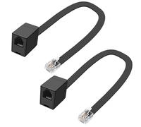 MEIRIYFA Cable de extensión RJ12 6P6C hembra a macho RJ11/RJ12 Cat3, cable de línea con cable para extensor de teléfono, 30 cm, 2 unidades