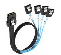 MEIRIYFA Cable Mini SAS a 4 SATA, 36 pines, SFF 8087, host/controlador a 4 SATA de 7 pines hembra Target/Backplane Data Server RAID cable para disco duro, ordenador - 0,5 m