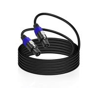 MEIRIYFA Cable Speakon a Speakon, conector macho a macho, cable de audio para altavoces DJ PA, amplificador, 2,5 m (M-M)
