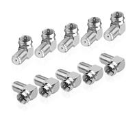 MEIRIYFA Conector coaxial de 90 grados, ángulo recto tipo F RG6 macho a hembra, adaptador coaxial para TV de pared, módem, placa de pared, receptor de satélite (10 unidades)
