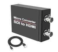 MEIRIYFA Convertidor SDI a HDMI, convertidor 1080P SDI a HDMI con salida SDI Loop Out compatible con 3G-SDI, HD-SDI, formato SD-SDI para proyector de monitor de cámara SDI