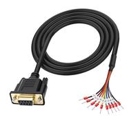 MEIRIYFA DB9 RS232 - Cable de extensión serie de 9 pines, 26 AWG RS232 D-SUB hembra a cable desnudo con marcador de cable para caja registradora, máquina de control de control, ordenador, 1 m (DB9