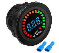 MEIRIYFA DC 12v 24v voltímetro de batería a bordo Pantalla LED voltímetro digital pantalla de color impermeable vehículo a bordo camión a bordo alternativa a bordo