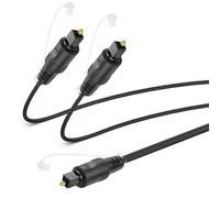 MEIRIYFA Digital Optical Splitter Cable 1 in 2 Out, 1 m Toslink Digital Fiber Optic Audio Splitter 1 Macho Entrada 2 Conector Salida para cine en casa, reproductor de DVD, TV (1 macho a 2 macho)